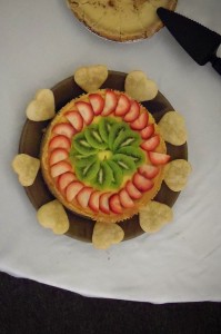 Cheesecake with strawberries and kiwi fruit topping - this was really good!