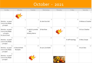 October calendar